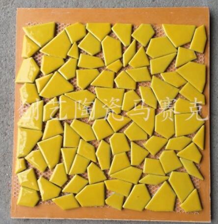 30 x 30cm diy mosaiikki askartelu vyö mosaiikki posliini mosaiikki laatat mikro keramiikka epäsäännöllinen muoto ultraohut keramiikka: Keltainen
