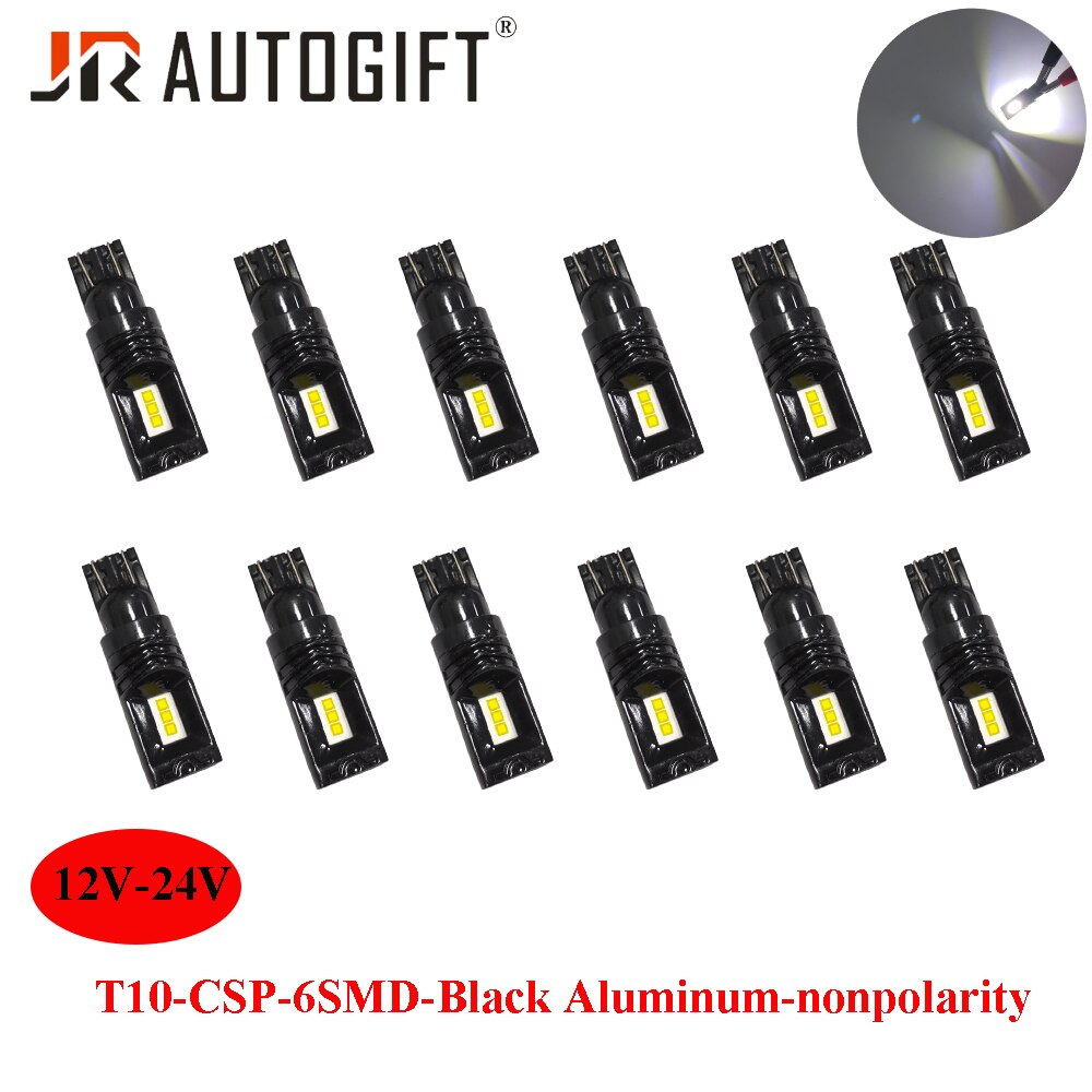 20Pcs Auto Styling Hoge Lumen Led 194 168 T10 W5W 6SMD Csp Led Chip Auto-interieur Verlichting Reading Kaart dome Lamp Auto Lamp 12V-24V