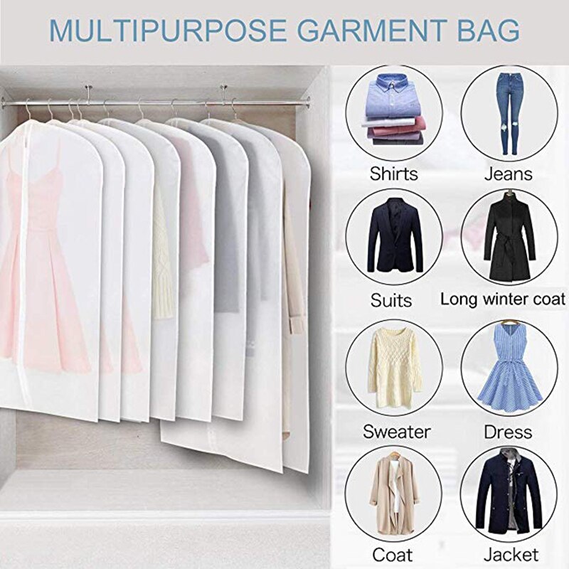 Clothes Dust Cover Storage Bag Transparent Suit Coat Coat Dust Jacket Waterproof Household Wardrobe Storage Jacket Clothing Box
