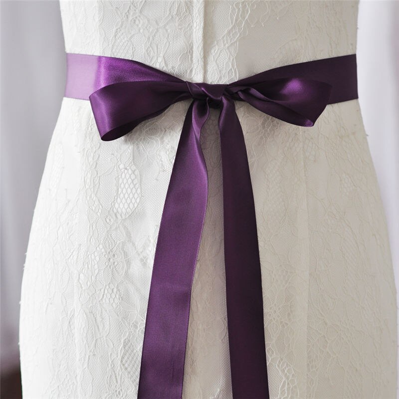 YouLaPan S420 Stunning Brides Belt Ribbon Sash Formal Dress Diamond Belt Rhinestones Belts Wedding Waistband Accessory Applique: purple