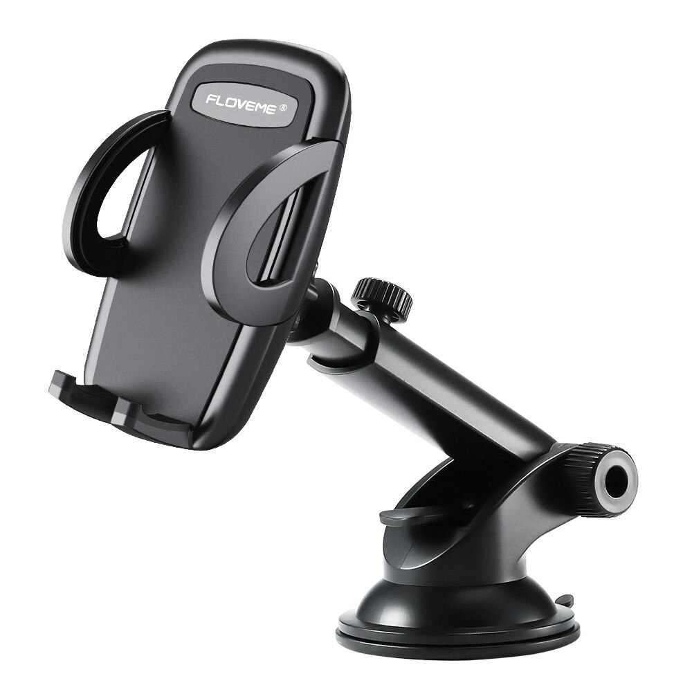 FLOVEME Automatische Auto Telefoon Houder Voor Samsung Galaxy S9 S8 Note 10 Universele Autohouder Voor Telefoon In Auto Voor iPhone Xs 8 7 Plus: Black