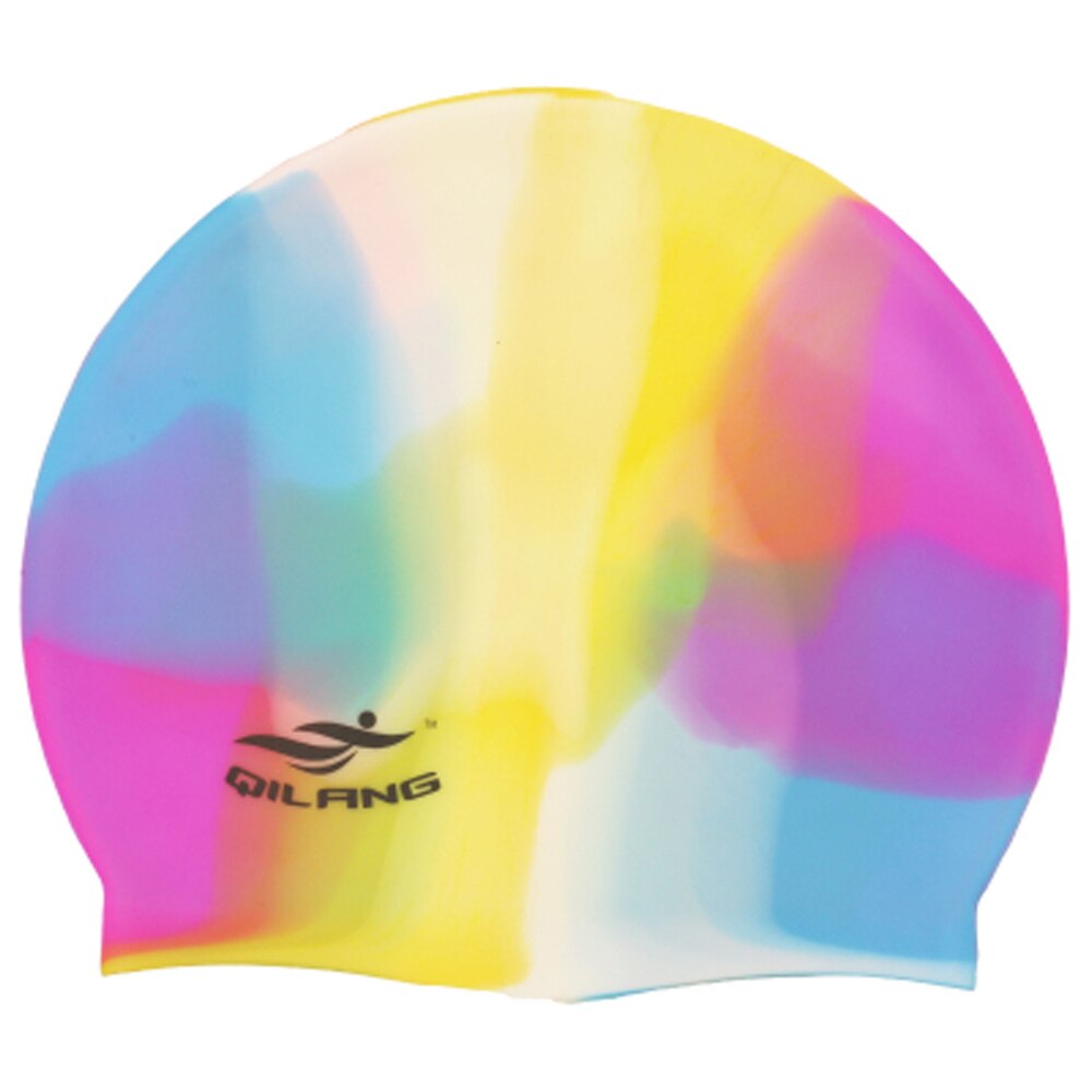 Gorro de natación de goma de silicona impermeable para niños y adultos, gorros de natación, accesorios de natación, gorro de protección para orejas largas: No.01