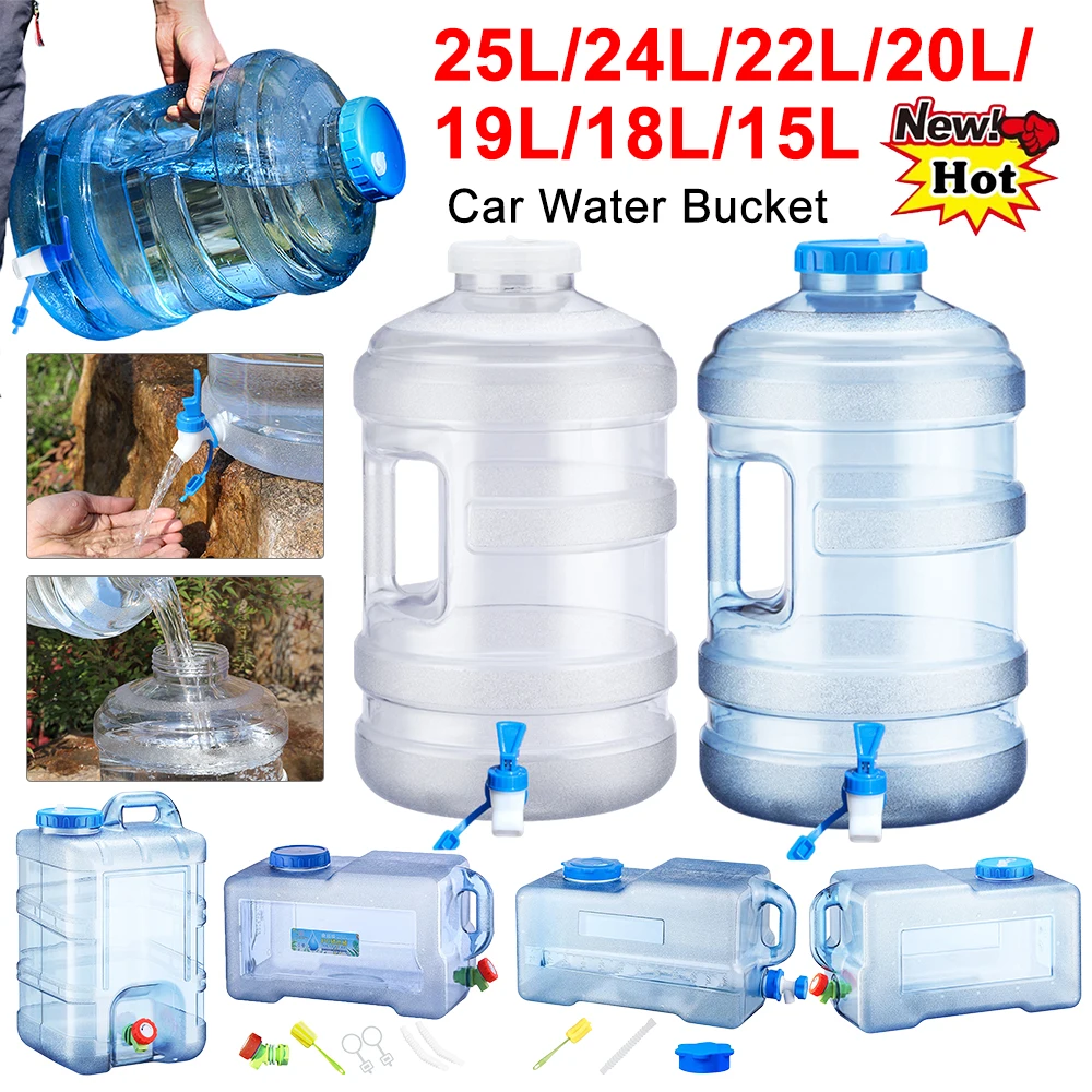 15/18/19/20/22/24/25L Auto Wateremmer Grote Capaciteit Drinkwater Emmer met Kraan Draagbare Auto Water Emmer Rijden Pure