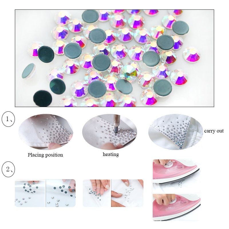 QIAO Licht Siam AB Hotfix Steentjes Voor Kleding Wedding Kledingstuk Platte Achterkant Fix Kristallen Strass Accessoires