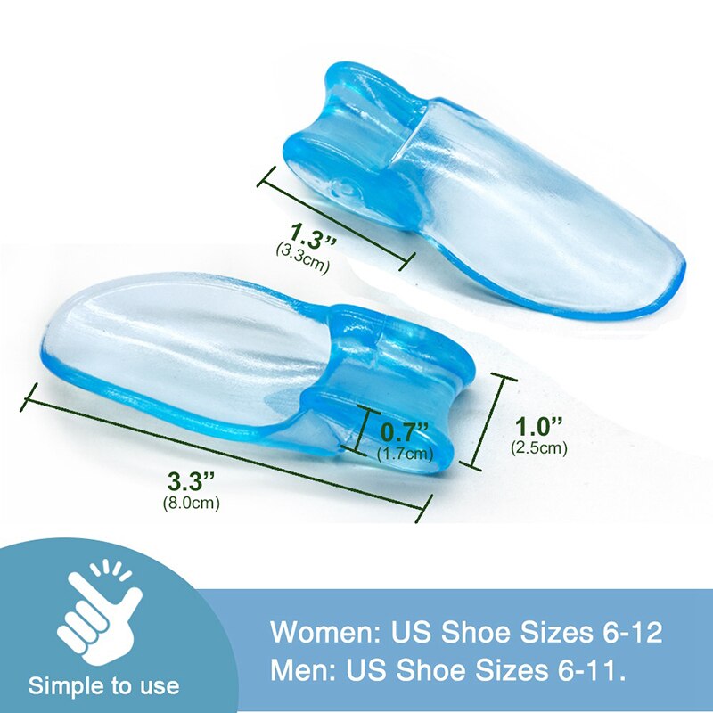 2pcs Big Toe Separator Bone Corrector Straightener Silicone Gel Foot Fingers Protector Bunion Adjuster Feet Massager