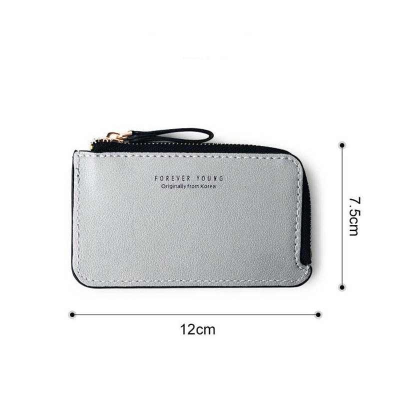 Purdored 1 pc kreditkortholder pung sort mønt pung pu læder visitkortholder lynlås mini clutch pung taske