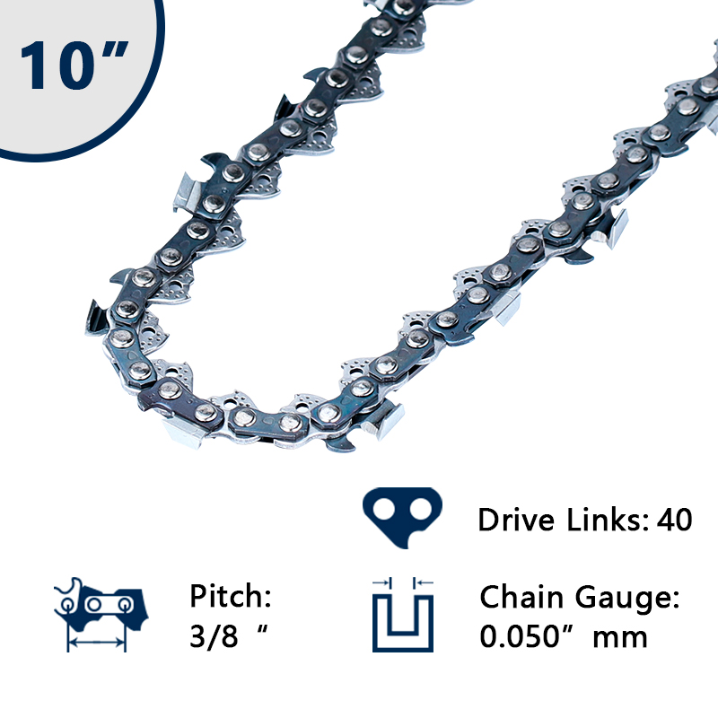 1pc 10/12/14/16/18 Inch Chainsaw Chain 3/8 Pitch Saw Chain 40/45/52/56/59/64 Drive Links For Electric Chainsaw Spare Parts: 10Inch 40Drive Link