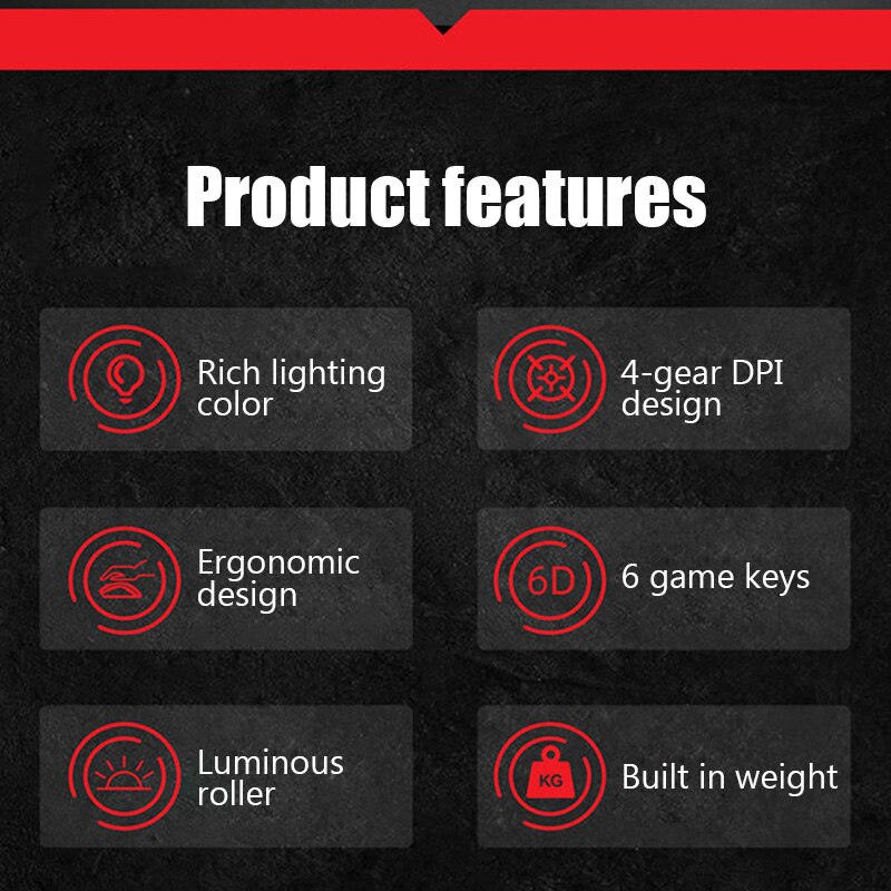 Ergonomic Gaming Mouse LED 4000 DPI Adjusted USB Computer Mouse Gamer RGB Mice Silent Mause With Backlight Cable For PC Laptop