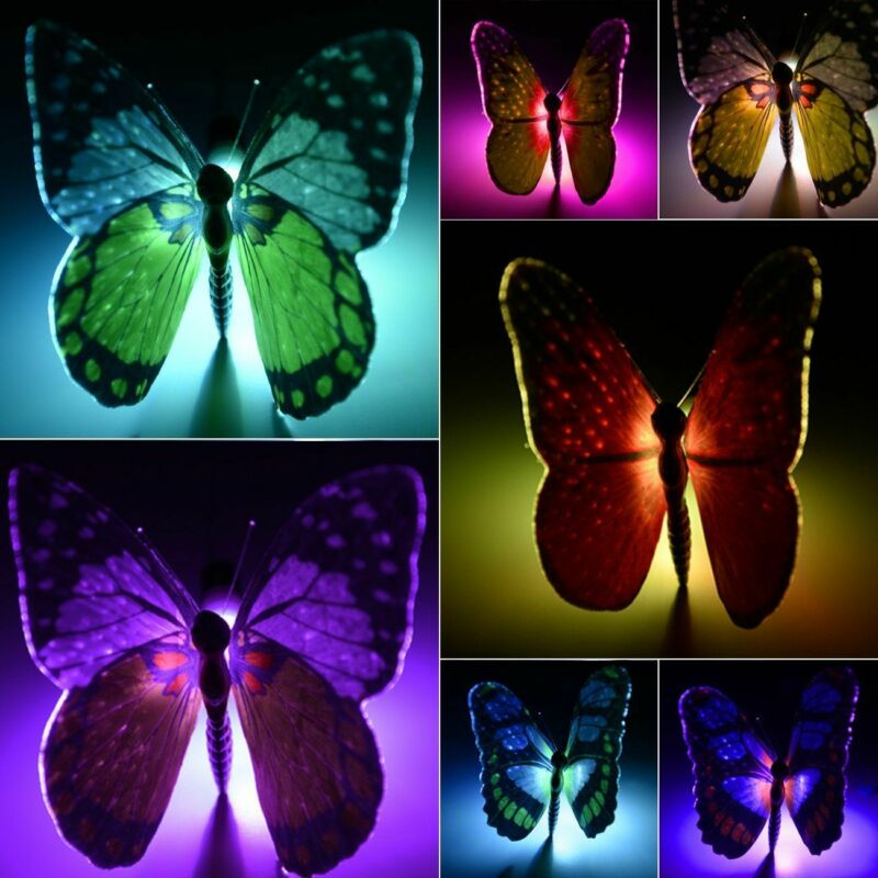Solar Power Garden Stake Butterfly Outdoor Landscape Lamp Yard LED Lights 3Pack
