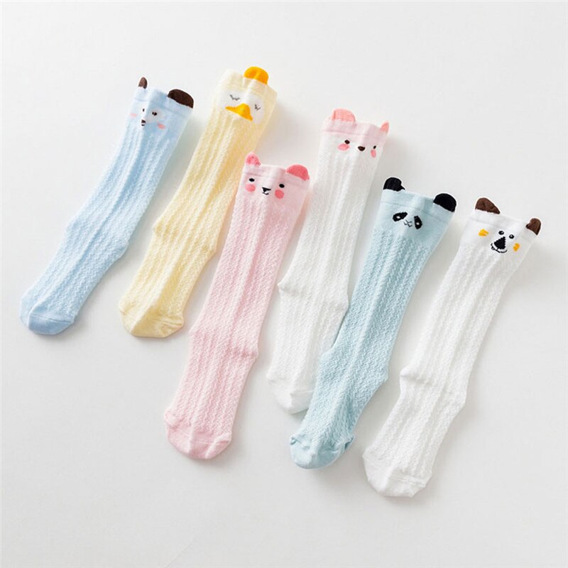 2x Baby Boy Girl Lovely Cotton Socks Cute Cotton Baby Socks Anti-Slip Infant Knee High Socks Newborn Cute Baby Socks