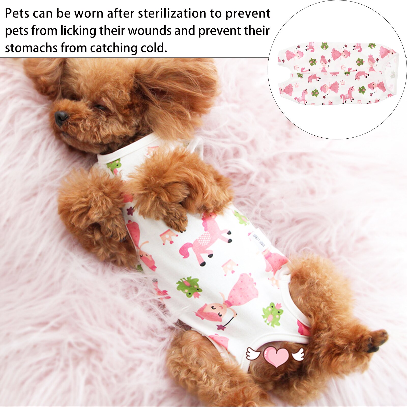 1pc Breathable Chic Pet Skin Diseases Suit Pet Surgery Wear Dog Recovery Suit