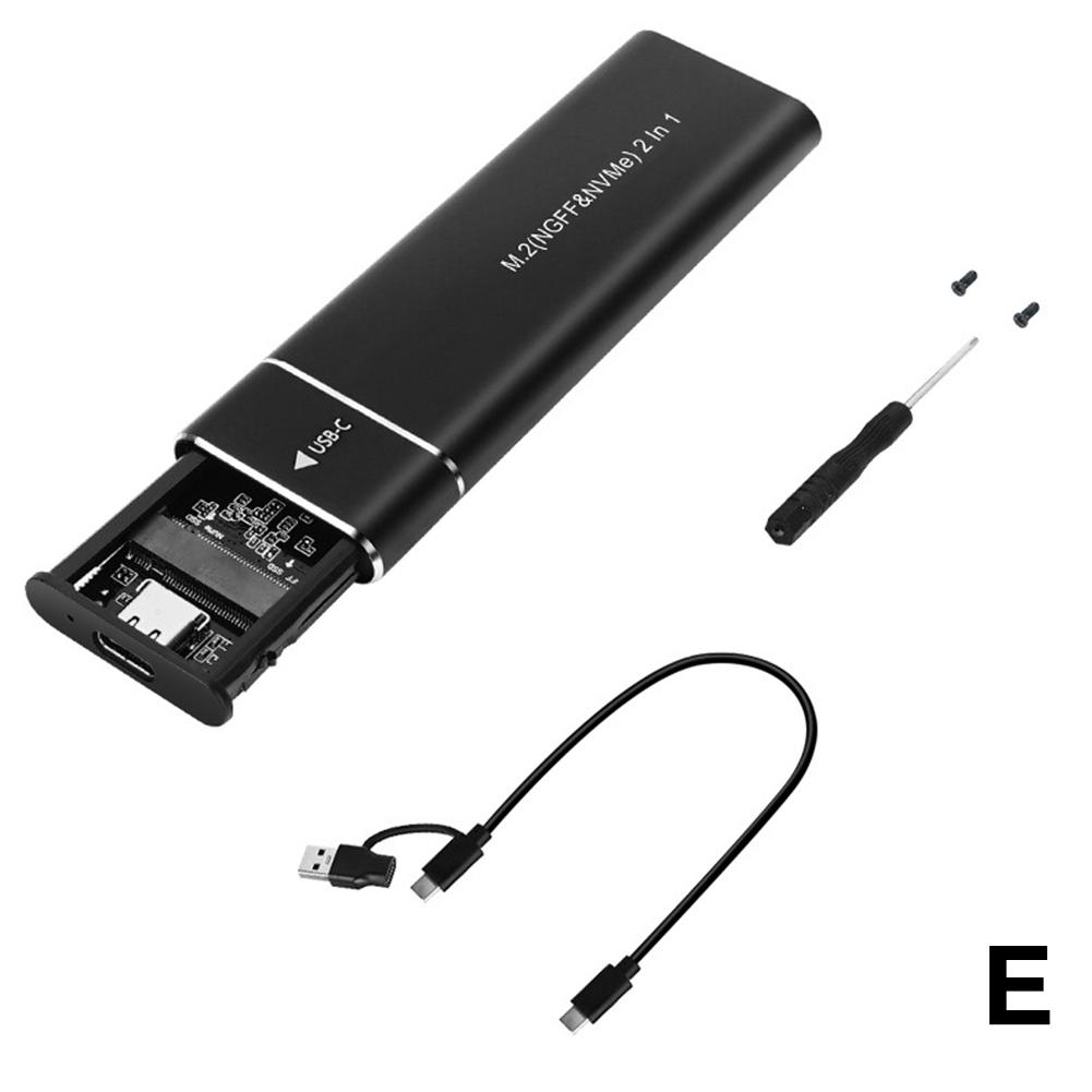 Obudowa Dual Protocol M2 SSD M.2 NVMe SATA Adapter do dysków SSD 10Gbps USB 3.1 TypeC Zewnętrzna obudowa Obsługuje dyski SSD Aluminiowa obudowa: Niebieski