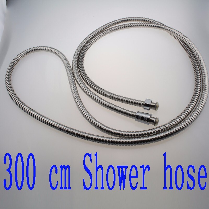 Stainless Steel Chrome Shower Hose Pipe Universal Standard Fitting Leakproof High Pressure Resistance Plumbing Bathroom: 300cm encryption