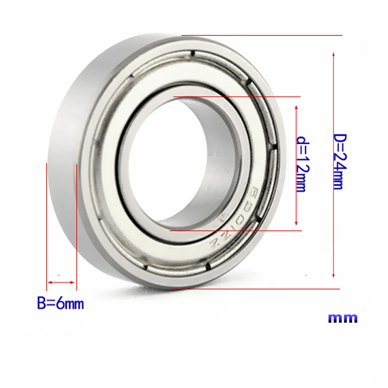 2 stk/parti 6901rs dybe rille kuglelejer gummi dæksel tætning 6901-rs 6901rs 12*24*6mm 12*24*6 leje stål materiale