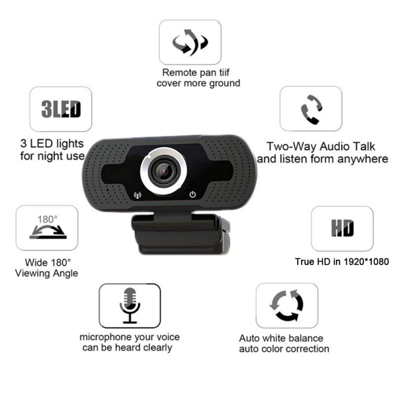 Hd 1080p webcam autofokus webkamera cam til pc bærbar desktop med mikrofon hd autofokus kamera