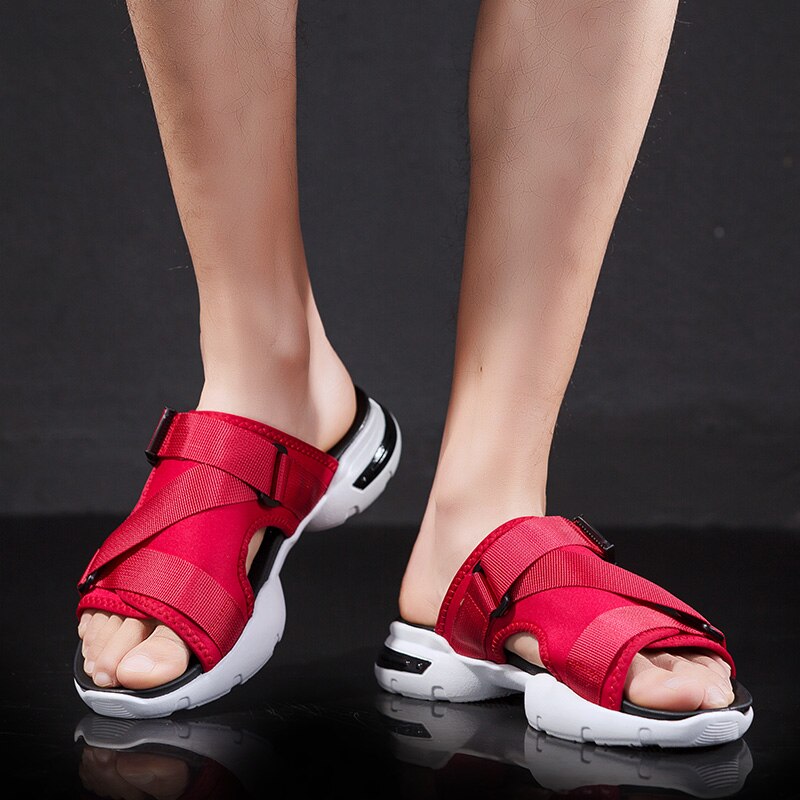 Modieuze Heren Sandalen Open Teen Platform Slippers Mannen Strand Sandalen Romeinse Stijl Zwarte Sandalen Mannen Zomer Mannen schoenen Lui: Red / 41