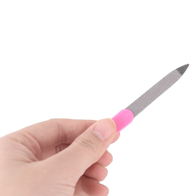 Limas pulidoras para manicura y pedicura, herramienta de manicura con mango de plástico, de doble cara, 5 unids/lote