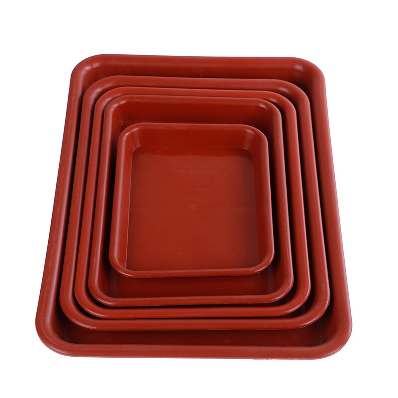 Macetas de plástico rectangulares para macetas, bandeja de arena roja para macetas de flores, para balcón, S, M y L, 1 unidad