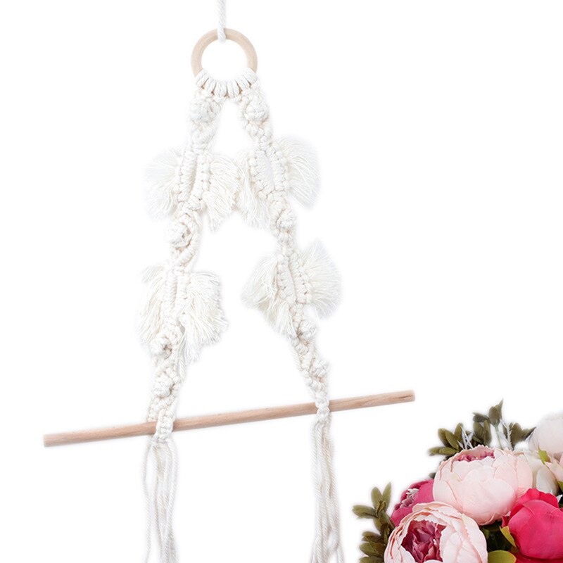 Hout Katoen Touw Vintage Weave Handdoek Opknoping Touw Toiletrolhouder Toiletrolhouder Voor Woonkamer Badkamer