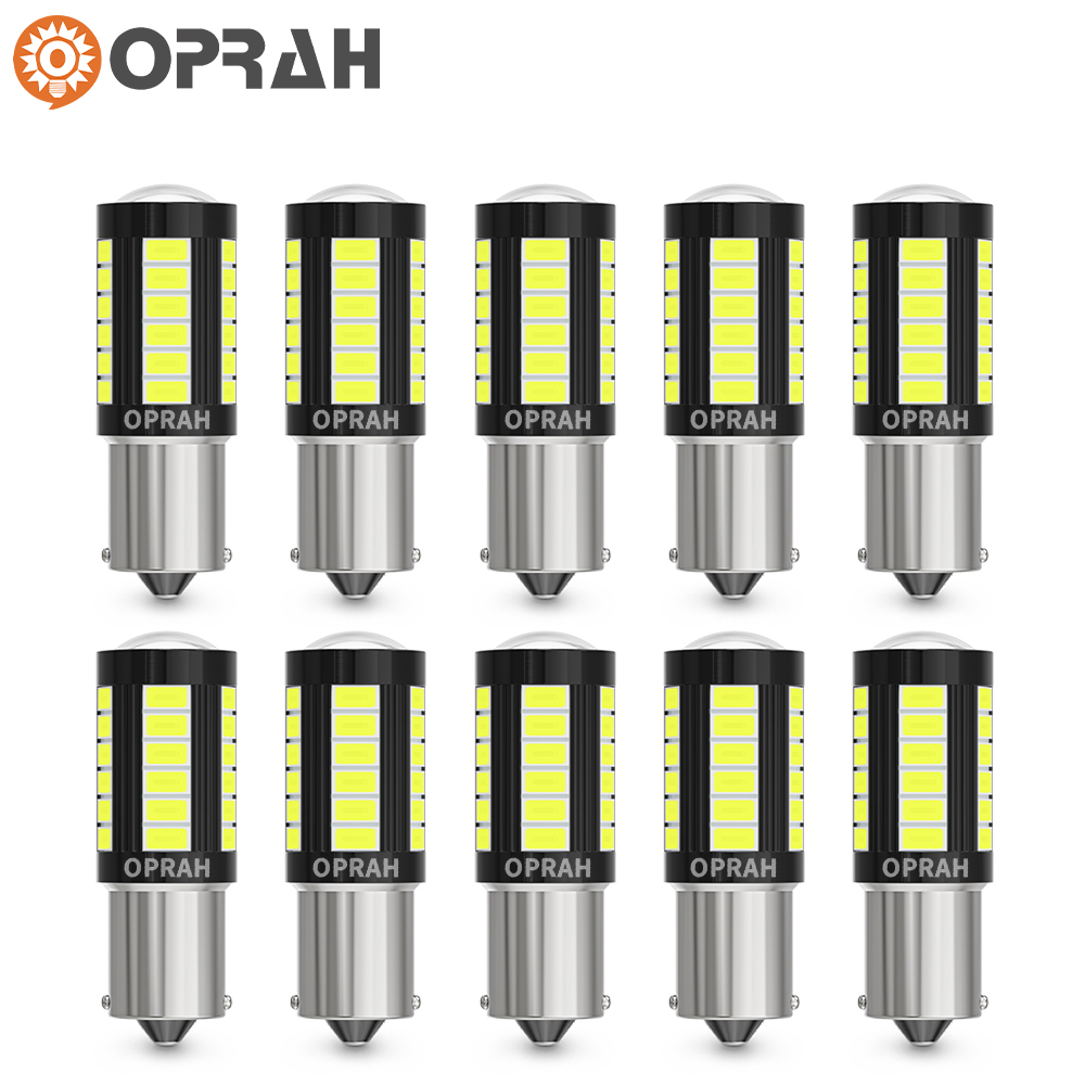 10 Uds 12V 24V 1156 BAU15S 1157 BAY15D luces LED T20 7440 7443 Canbus 33*5630SMD para coche camión lámpara de señal trasera DRL bombilla para correr