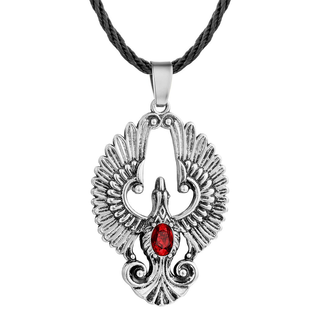 Wangaiyao Temperament Mooie Phoenix Kunstmatige Robijn Hanger Dames Elegante Temperament Slavische Ketting Valentijnsdag D