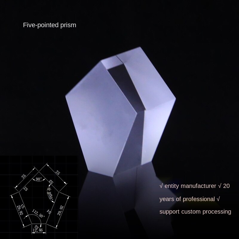 Totalreflektion romb polygonal formad prisma 90 graders spegel polygonal special triangulär penta prisma