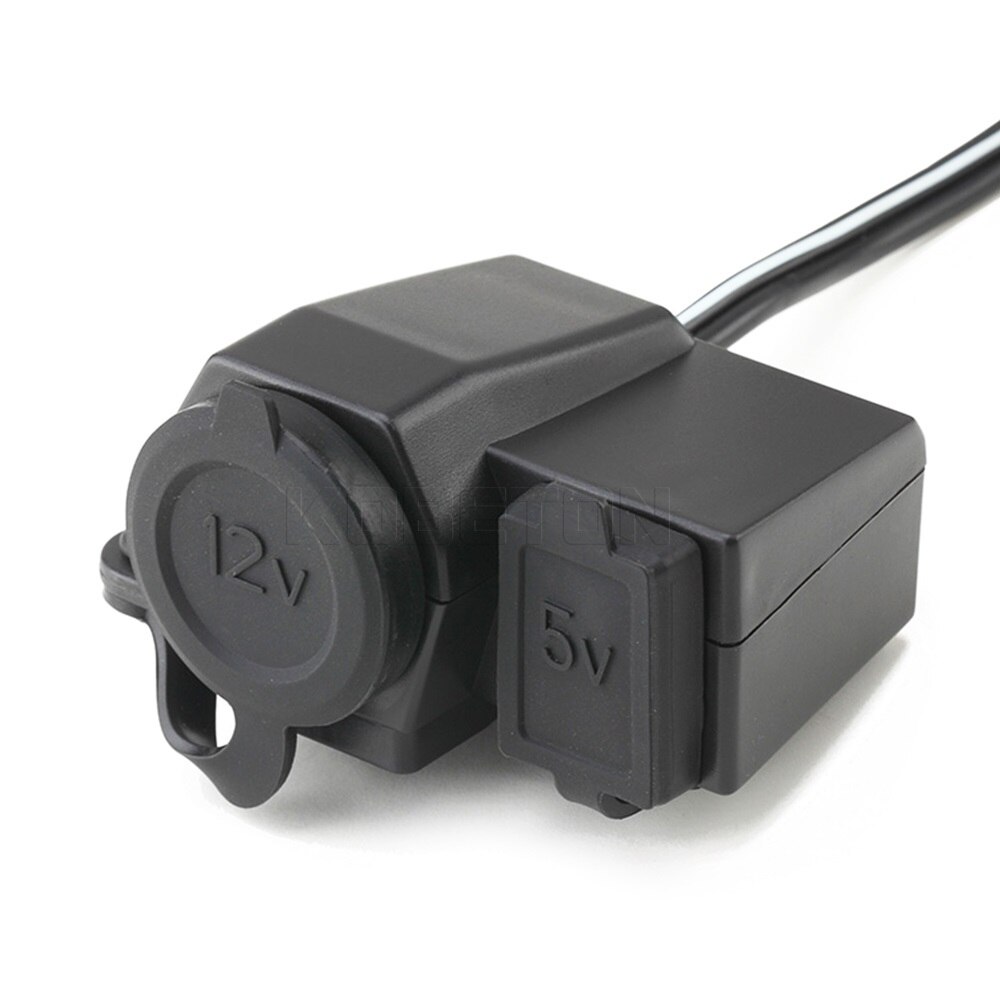 Kebidu Waterdichte Motorfiets telefoon oplader 12 V Sigarettenaansteker + 5 V USB Power Poort Adapter Outlet Socket Charger