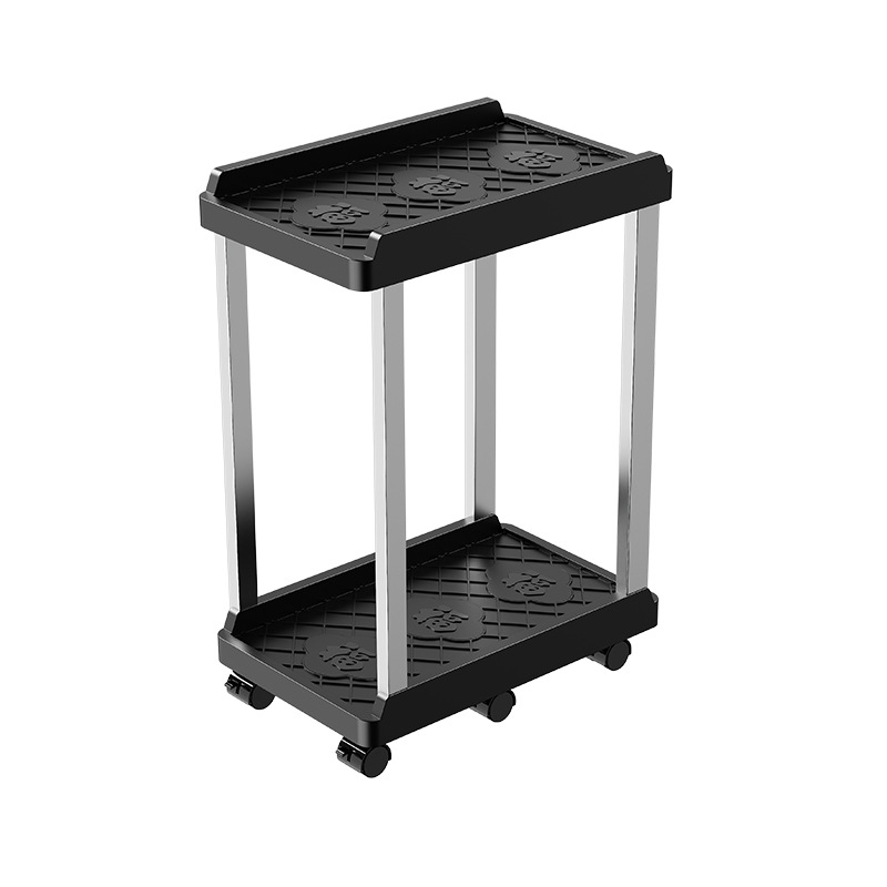 Double Layer Computer Tower Stand Mobile Base with Universal Wheels Simple Storage Heightening Case Support Bracket PC CPU Stand