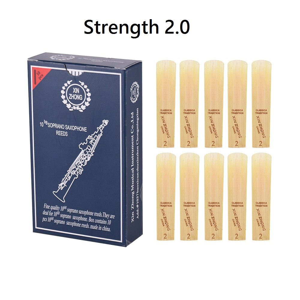 10 Stks/doos Bb Sopraan Saxofoon Rieten Normaal Niveau Saxofoon Sax Rieten Sterkte 2.0/ 2.5/ 3.0 Voor Beginners: Strength 2.0