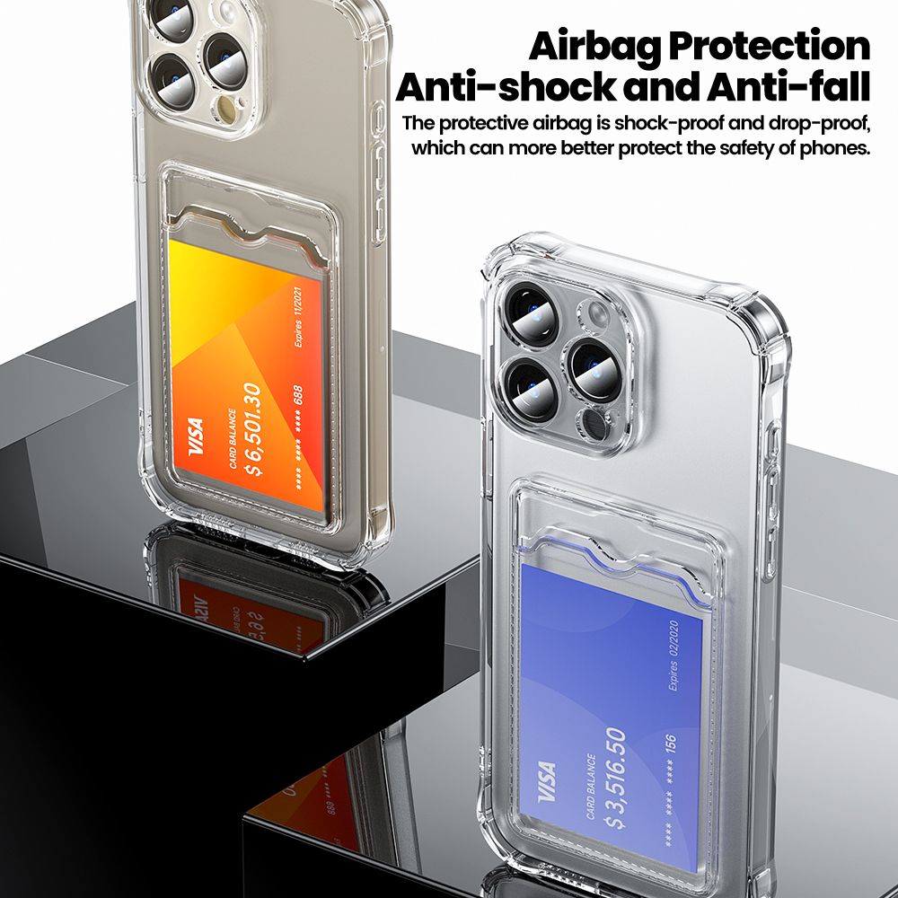 Toocki Transparante Telefoonhoesje Duidelijke Telefoontas Voor iPhone 15 14 13 12 Pro Max Plus Siliconen TPU Zachte Schokbestendige Achterkant Portemonnee Cover