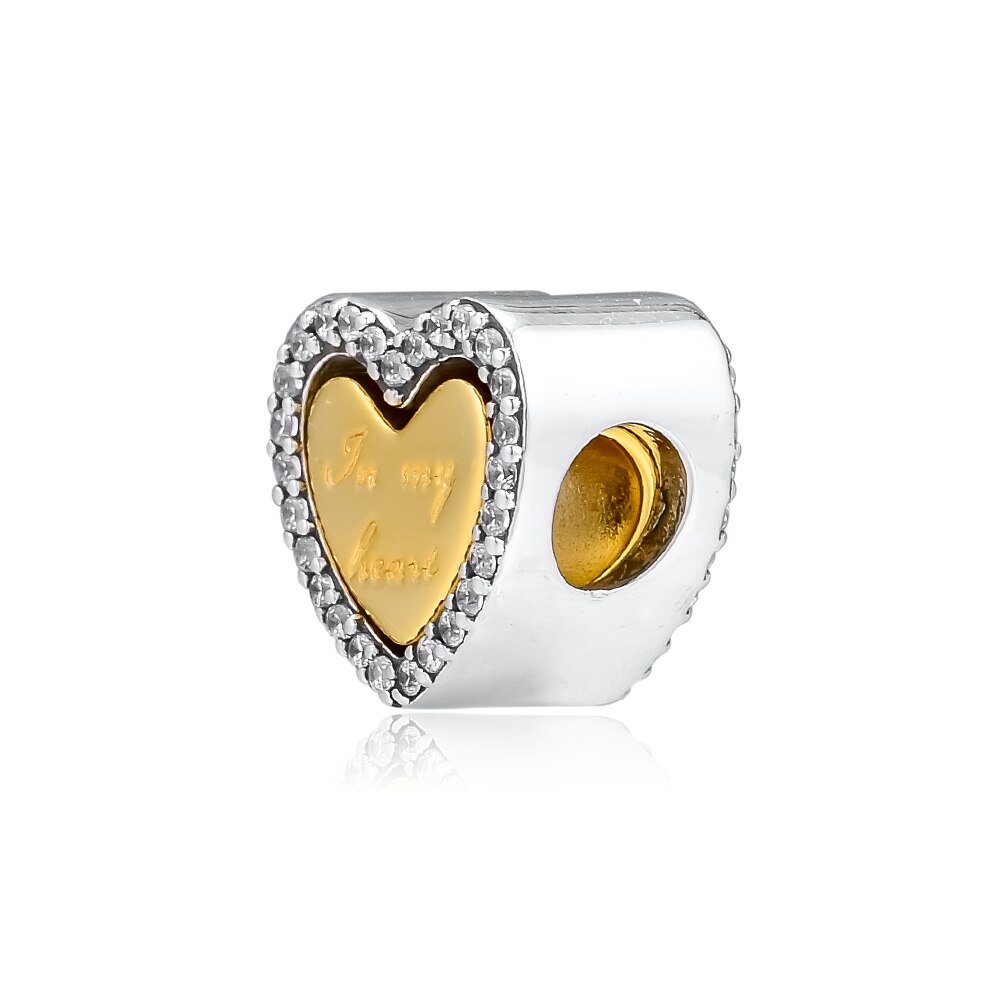 100% 925 Sterling Silver Classic Heart Shape 15 Charm Beaded Bracelet DIY Accessories Beaded: 1623