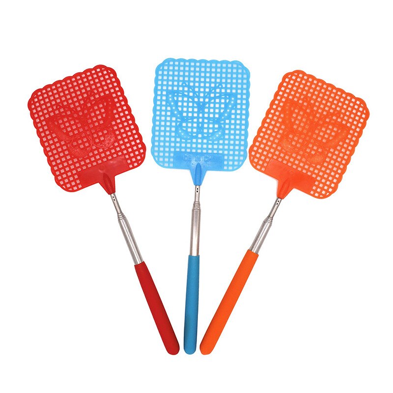 1pcs 73cm Telescopic Extendable Fly Swatter Plastic Simple Pattern Fly Swatter Useful Pest Mosquito Control Tools Pat Pat