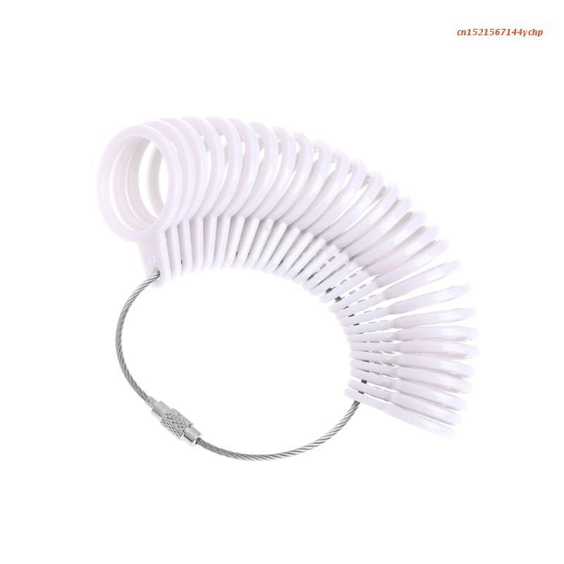 Finger Ring Sizer Plastic Jewelry Making Measurement Mandrel Standard Size Tools: White