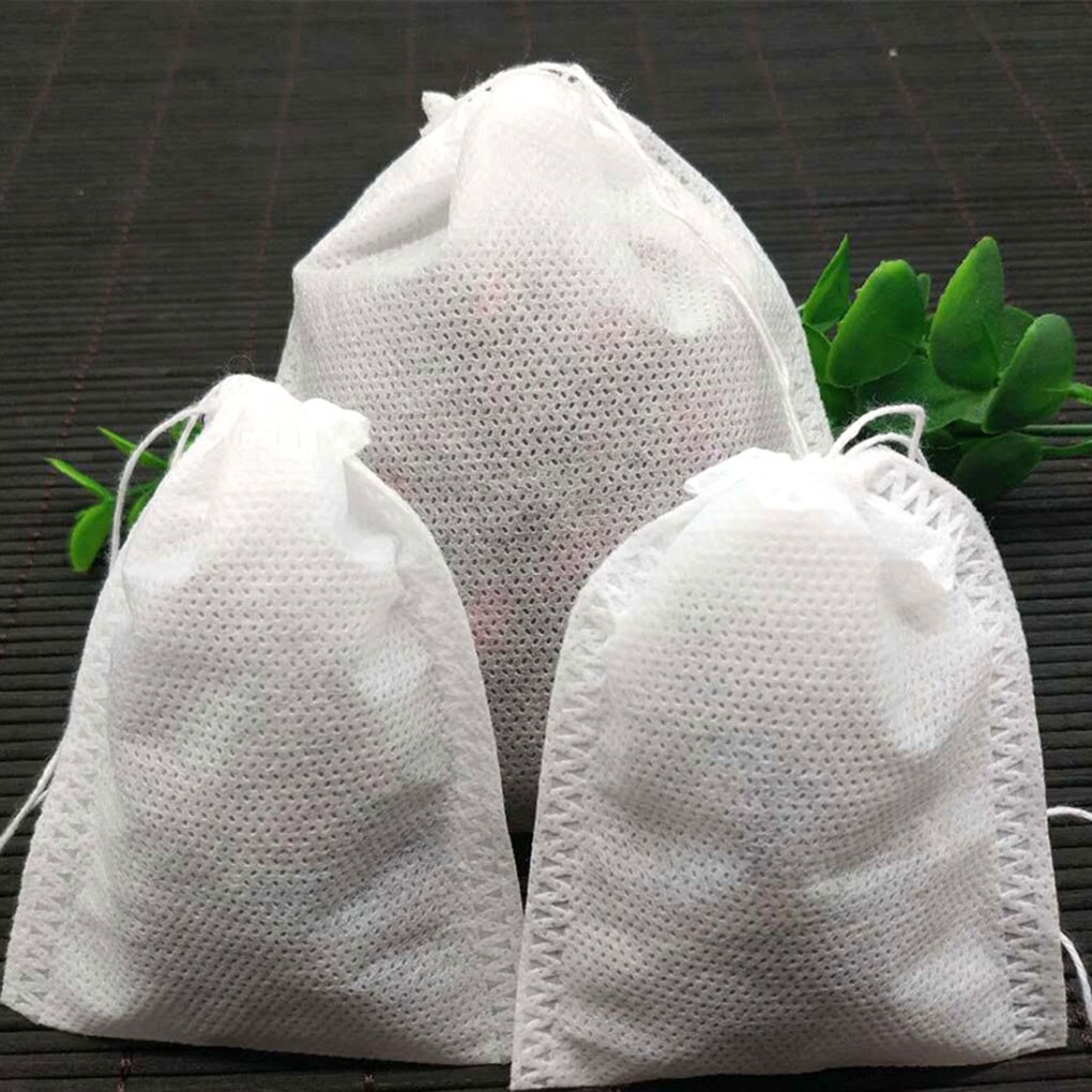 100pcs/set Tea Bag Empty Loose Tea Leaf Pouch Drawstring Fabric Herb Holder DIY Drink Filter Bag fabric tea bag empty tea bag