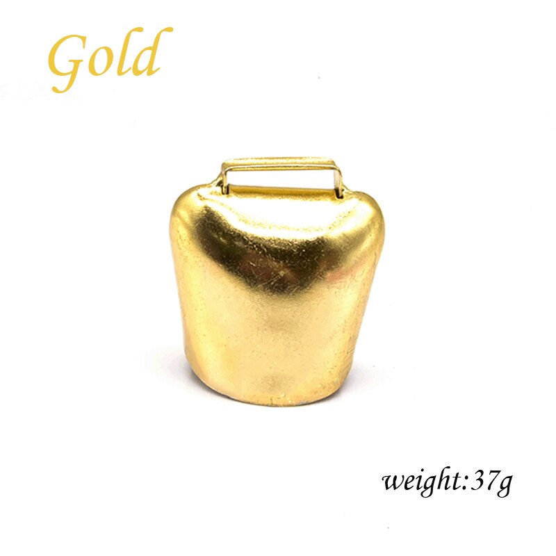 Cloches en métal pour bétail, 1 pièce, pour vache, cheval, mouton, prévention de la perte, fort, croustillant, étalé plus loin: Gold  medium