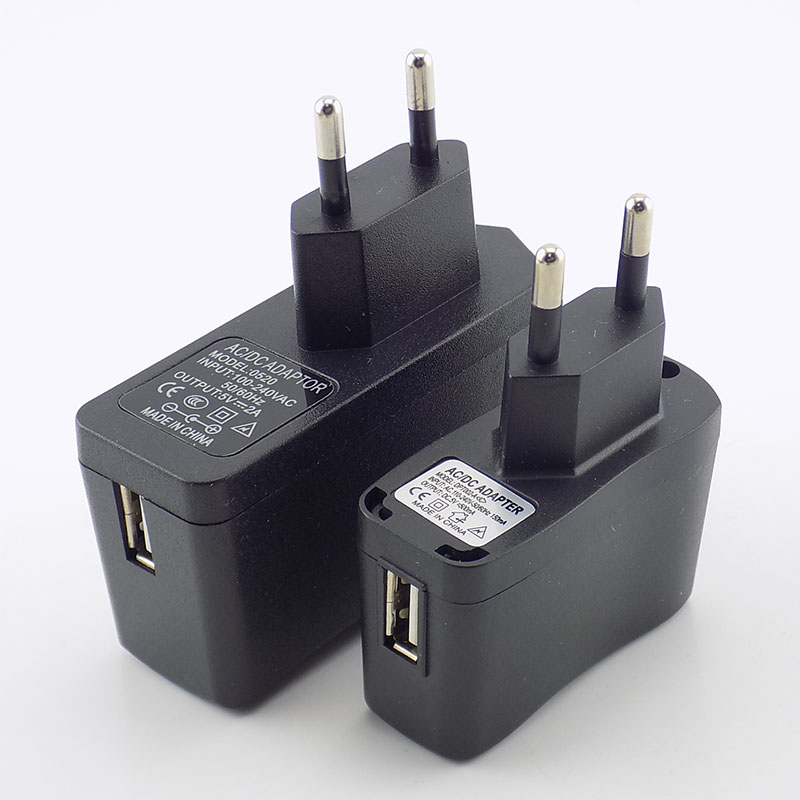AC 110V-240V to DC 5V 0.5A 1A 2A 3A USB to Euro Plug Adapter USB Charger Power Supply Universal Travel Charging w28