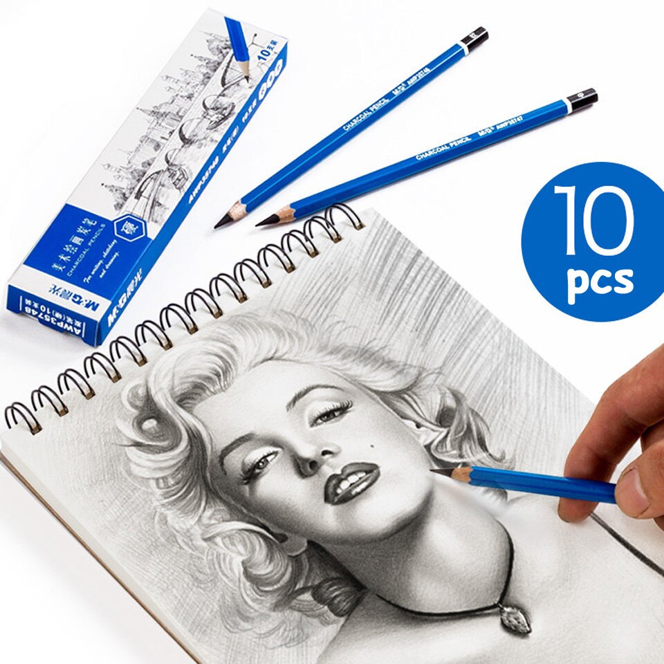 Hexagon Drawing Pencil 6H~12B Natural Wooden Sketch Non-toxic Standard Pencil School Office Stationer Supplies