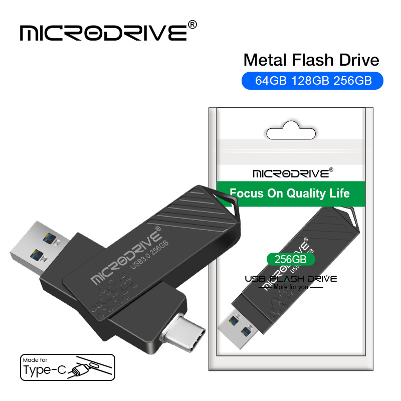 Type-C USB 3.0 High speed USB flash drive 2 IN 1 Pen Drive 256GB/128GB/64GB/ Multi-format Compatible U Disk