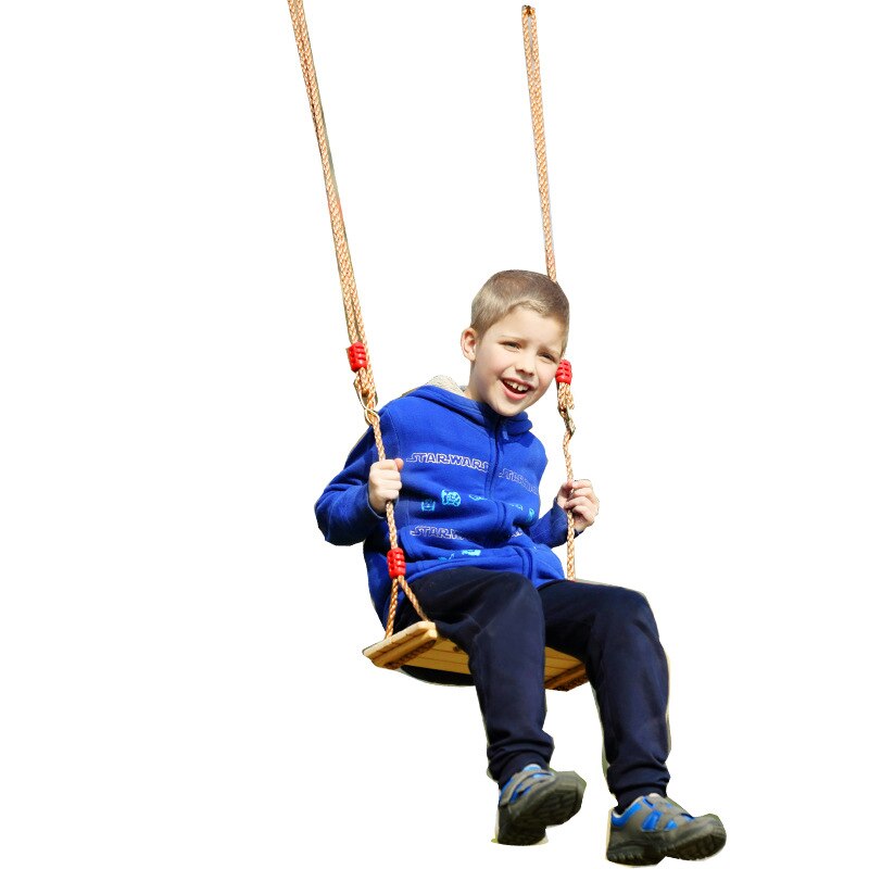 Chaise à bascule d'intérieur en bois massif, Anti-corrosion, environnement, charge lourde, balançoire de jardin, siège en corde PE moulé pour enfants