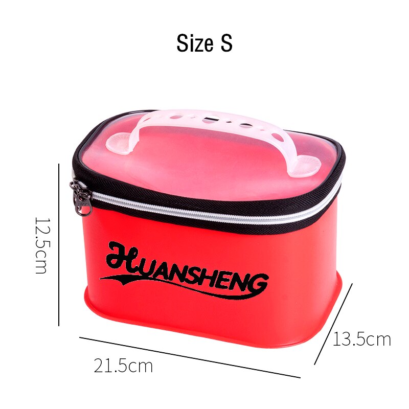 1pc Portable EVA Fishing Bag Live Fishing Box Outdoor Multifunction Fishing Bait Bucket Waterproof Fishbox Storage Bag: Red S