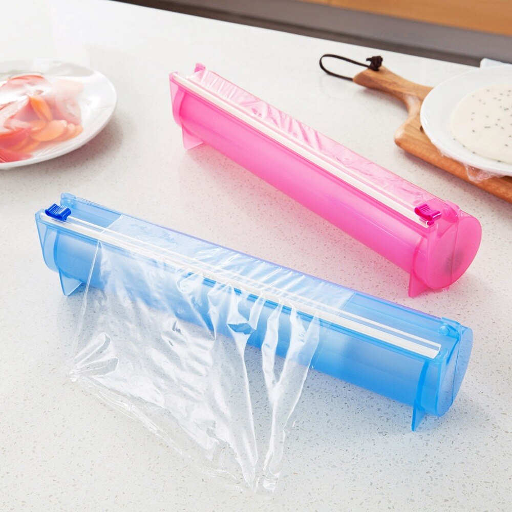 Plastfolie dispenser aluminiumfoliehållare låda för att skära film matfolie matfolie skärare köksfilm arrangör
