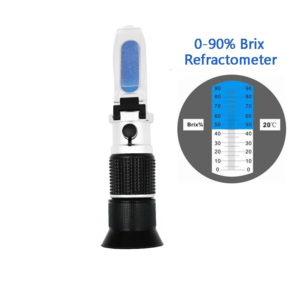 0-90% Brix Meter Handheld Honey Refractometers Juice liquids Tester Food Sugar Content Refractometer With ATC Measure Tool: without box