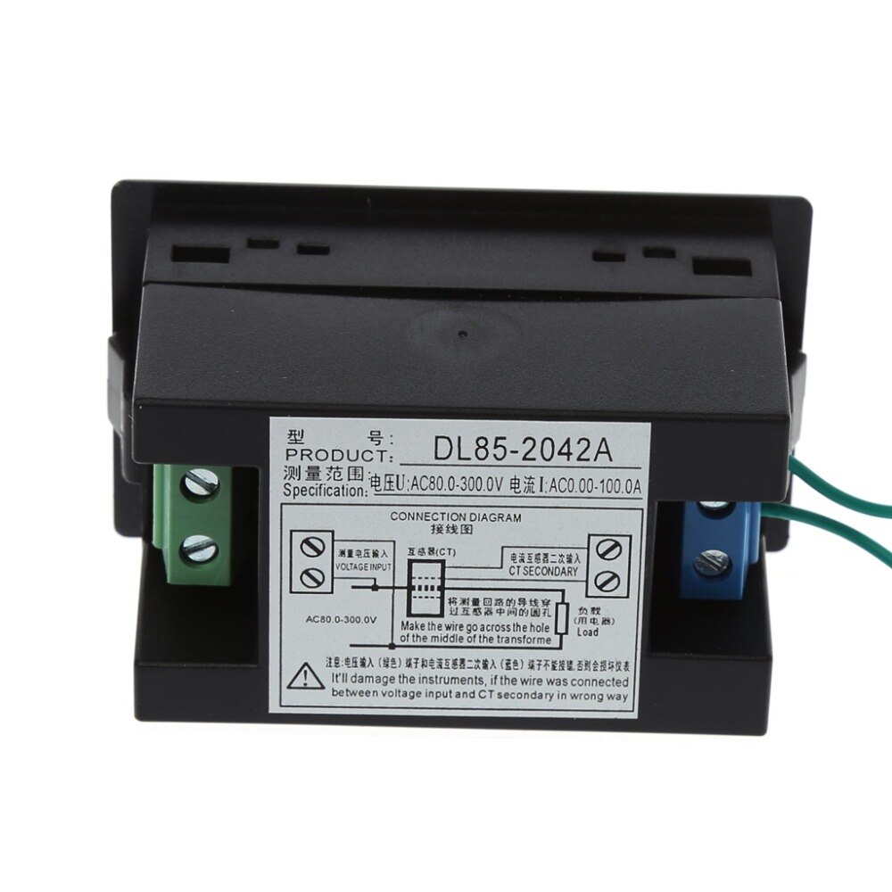 AC80-300V 100A Digital Current Ammeter Voltmeter Dual LED Display Volt Amp Gauge