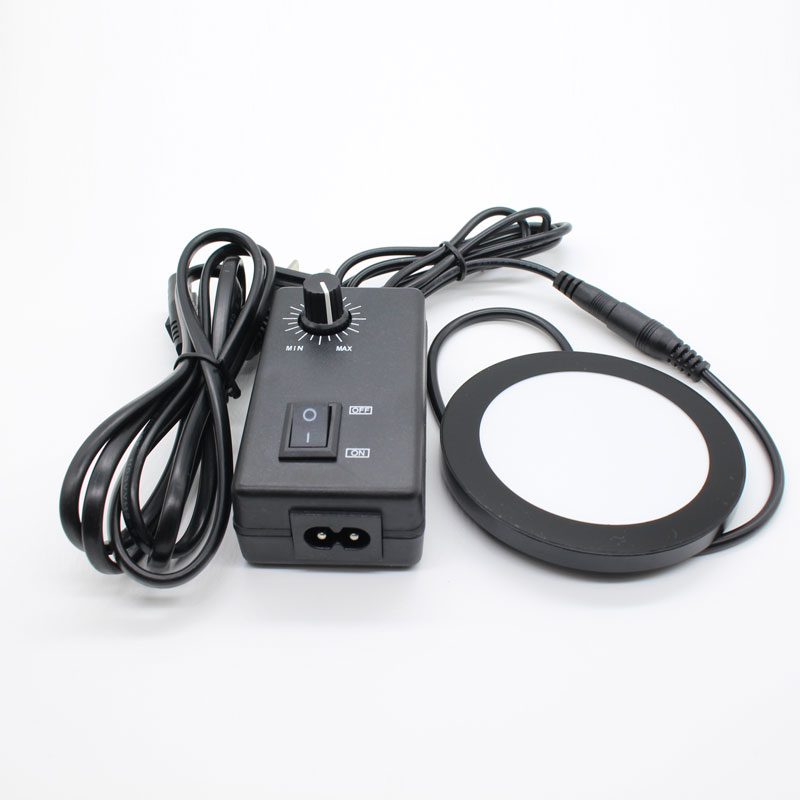 Adjustable Brightness LED Ring Bottom Light Source Eliminate Shadow Reflective for Binocular trinocular Stereo Microscope: Default Title