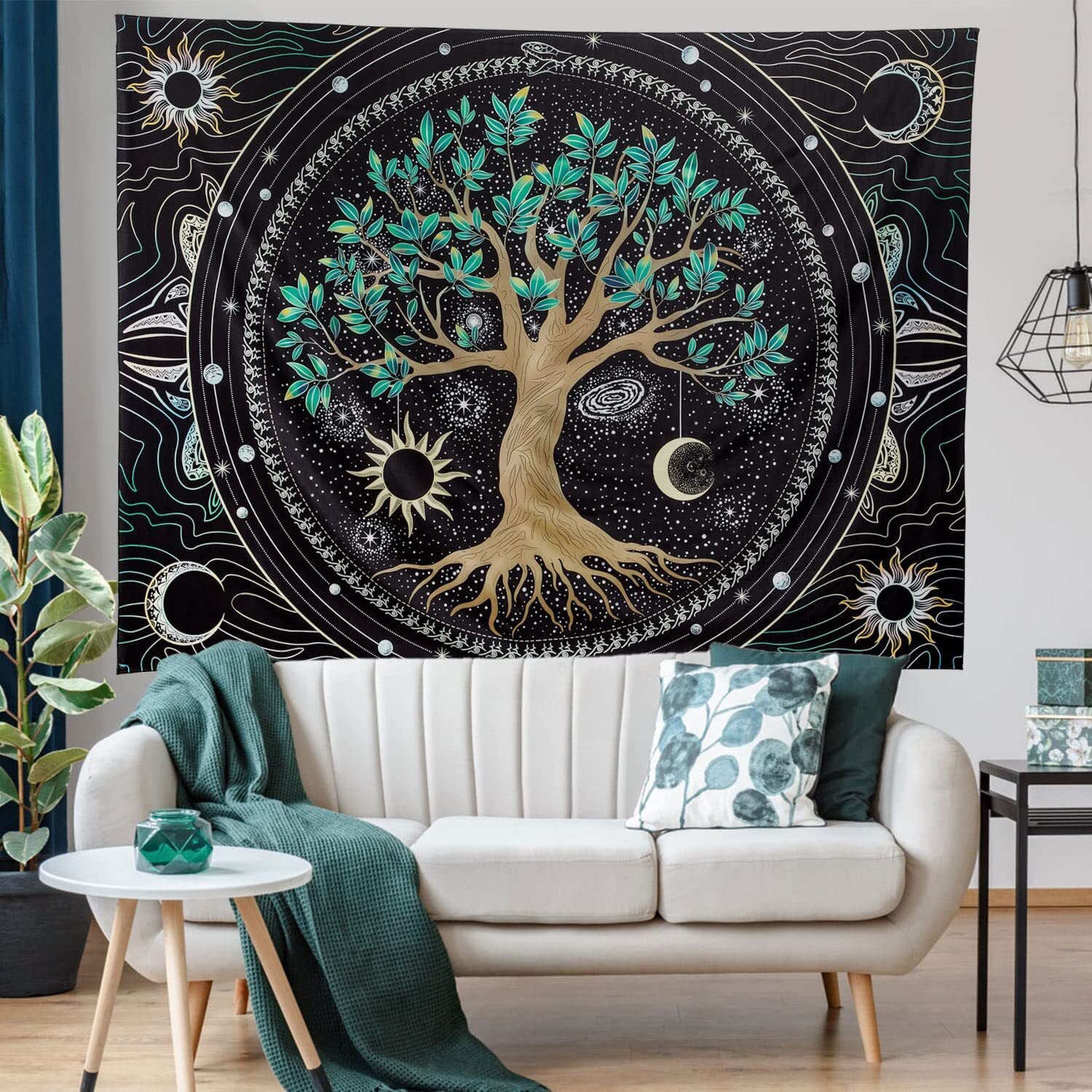 Trippy Psychedelic Tree of Life Tapestry Wall Hanging Kawaii Room Decor Aesthetic Large Mandala Witchcraft Boho Tapestries: LS-B8801