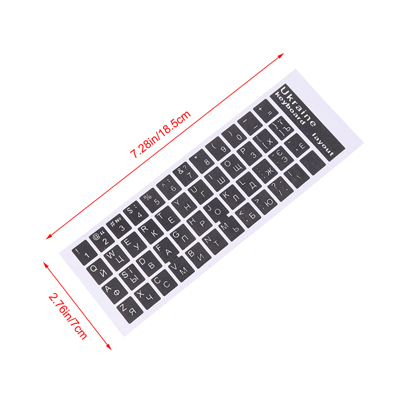1pc Russian /Ukraine Smooth Round Keyboard Sticker Language Protective Film Layout Button Letters PC Laptop Accessories
