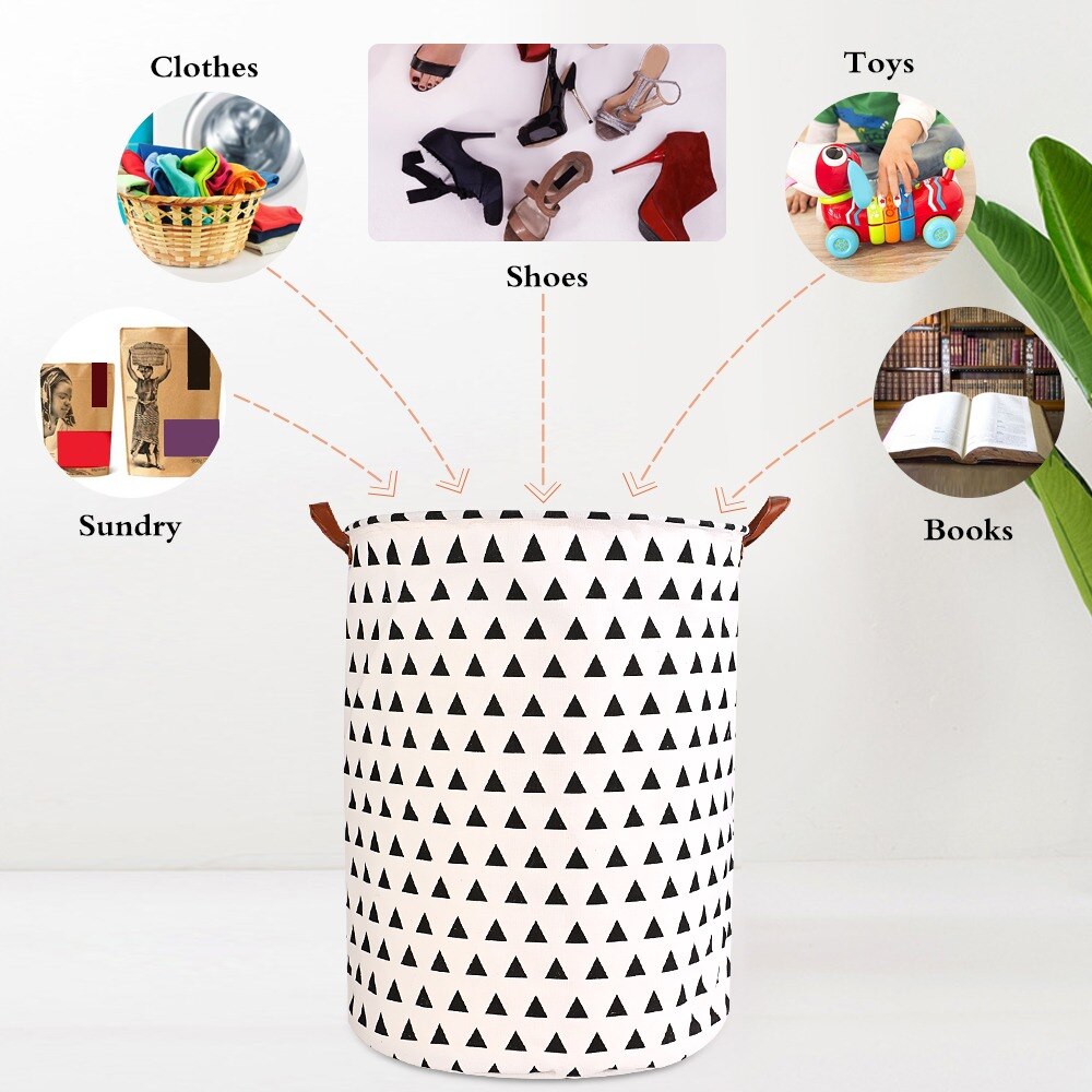 Panier de rangement rond large, sac à linge, bac d'organisation, pour vêtements, jouets, rabattable avec une grande capacité, 1 pièce