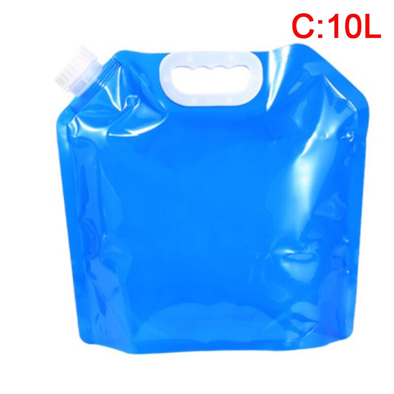 Bolsa de agua plegable portátil para coche, depósito para el agua, Picnic, 0,7/5/10L: C-Blue 10L