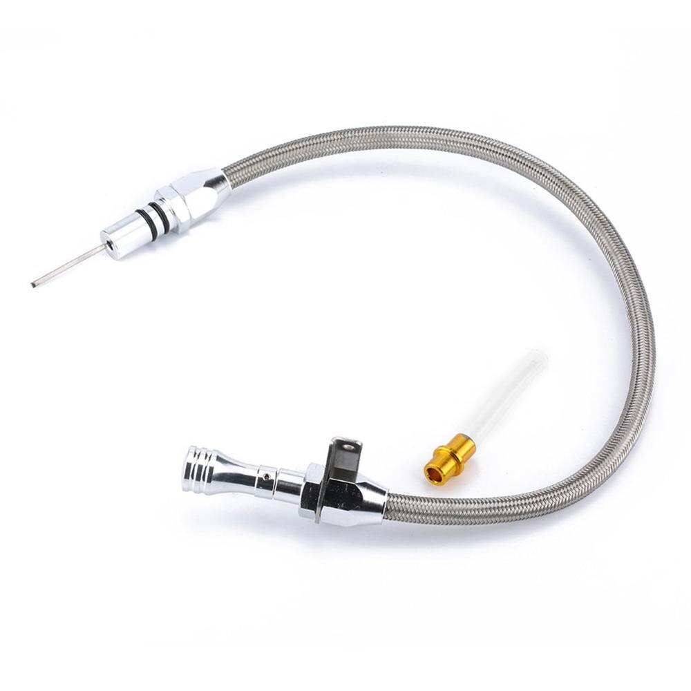 Auto Modification Parts Universal Dipstick Stainless Steel Measuring Oil Gearbox Oil Dipstick 530mm Dipstick: sliver