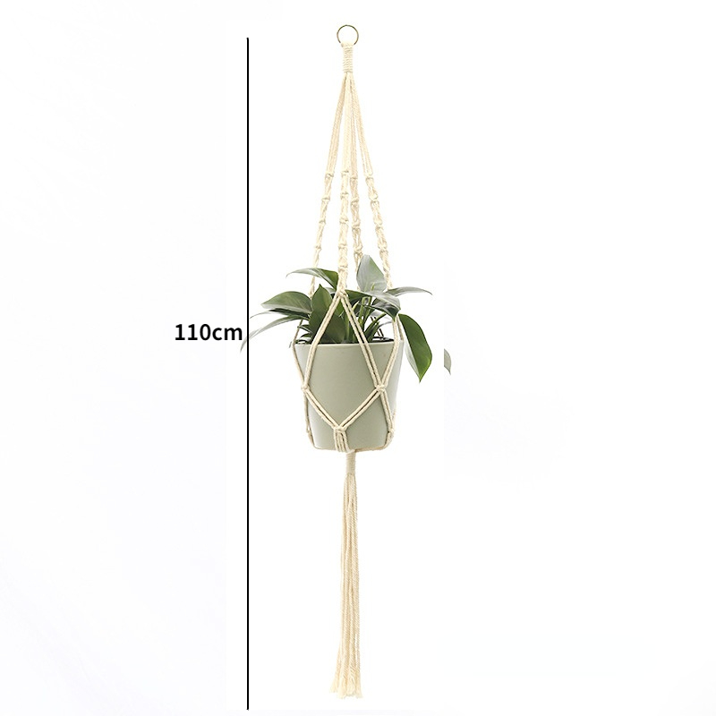 Tuinplant Hangmanden Bloempot Handgemaakte Macrame Geknoopt Touw Bloempot Boheemse Stijl voor Thuis Balkon Decoratie: Blauw